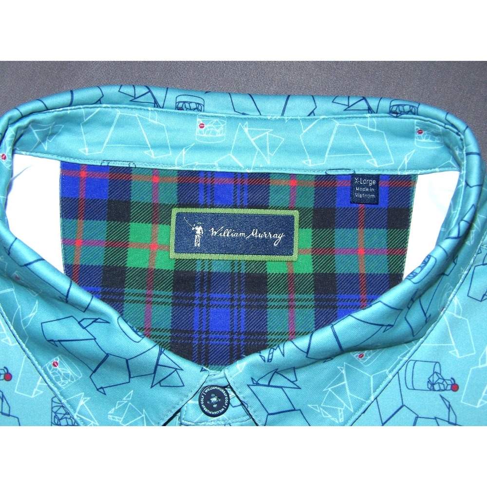 William Murray Short Sleeved Stretch Dog Print Performance Golf Shirt Men's XL - Picture 8 of 8